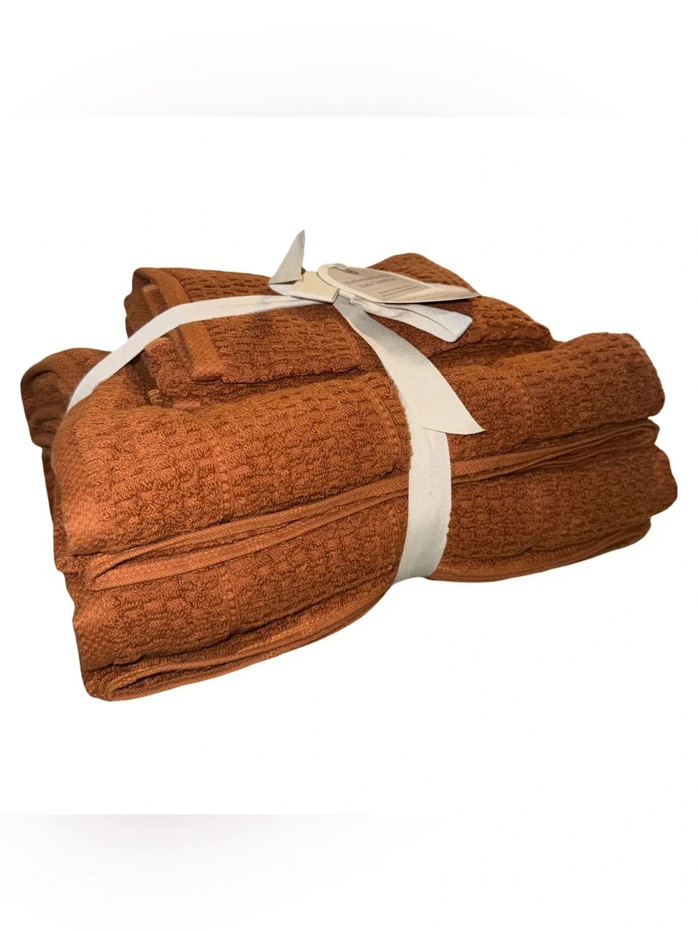 NWT Threshold 4pc Performance Plus Bath Towel Set 2 Bath + 2 Hand Rust Orange